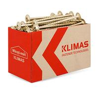 KLIMAS Tornillos Torx para madera, 8,0 x 140 mm, 25 unidades, tornillos de arandelas, tornillos para terraza, tornillos universales, construcción de techo, juego TX amarillo