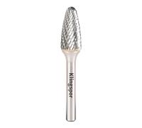 Klingspor 296007 Fresas de Metal Duro, HF 100 F, 3 Dentado, 6 mm Diámetro del Vástago, 12.7 mm x 25 mm x 70 mm
