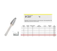 Klingspor 296010 fresas de metal duro, hf 100 f, 6 dentado, 6 mm diám