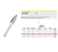 Klingspor 296062 fresas de metal duro, hf 100 g, dentado 6, 6 mm diám