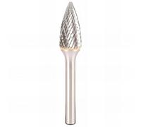 Klingspor 334162 Fresas de Metal Duro, HF 100 G, 11 Dentado, 6 mm Diámetro del Vástago, 8 mm x 19 mm x 64 mm