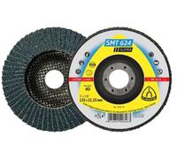 Klingspor: Disco abrasivo de lija, acero inoxidable, convexo, 125 mm, grano P60, modelo SMT624 Supra, convexo, paquete de 10 + 2 unidades.