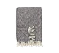 Klippan Yllefabrik Manta de lana Chevron Gris