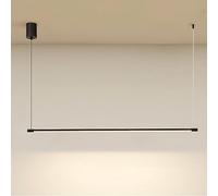 Klobvtt Lámpara colgante lineal, lámpara colgante negra minimalista, lámpara LED, accesorio de iluminación de techo, tira larga, luces de isla de cocina, comedor, decoración de oficina, lámparas de su