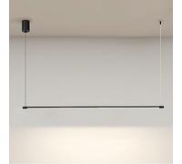 Klobvtt Lámpara colgante lineal, lámpara colgante negra minimalista, lámpara LED, accesorio de iluminación de techo, tira larga, luces de isla de cocina, comedor, decoración de oficina, lámparas de su