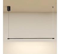 Klobvtt Lámpara colgante lineal, lámpara colgante negra minimalista, lámpara LED, accesorio de iluminación de techo, tira larga, luces de isla de cocina, comedor, decoración de oficina, lámparas de su
