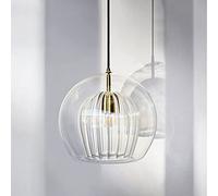 Klobvtt Lámpara colgante moderna de cristal transparente, lámpara colgante con pantalla dorada, iluminación de techo, lámparas de suspensión nórdicas para cocina, isla, comedor, dormitorio, cafetería,