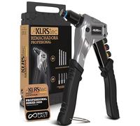 KLRStec Remachadora Manual Profesional Kit con 120 Remaches y 4 Brocas HSS | Pistola remachadora de palanca para remaches ciegos de 2,4 a 4,8 mm con 4 boquillas de cambio rápido y maletín