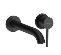 Kludi Bozz - Grifo empotrado de lavabo de 2 orificios, negro mate 382453976