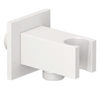 Kludi A-Qa - Codo de ducha con soporte, blanco mate 6556953-00