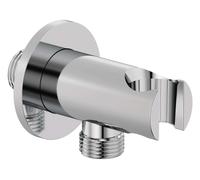 Kludi A-Qa - Codo de ducha con soporte, cromo 6556705-00