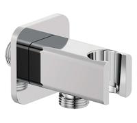 Kludi A-Qa - Codo de ducha con soporte, cromo 6556805-00
