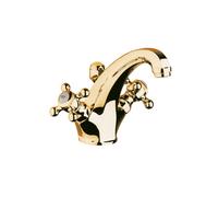 Kludi Adlon - Grifo bimando de lavabo, con desagüe, oro 510104520