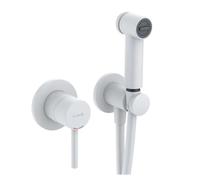Kludi Bozz - Conjunto de grifo empotrado con ducha de bidé, con cuerpo, blanco mate 389985376