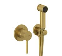 Kludi Bozz - Grifo de bidé mural con ducha, con cuerpo, oro cepillado 38998N076