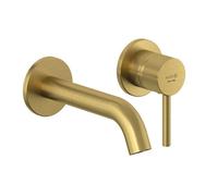 Kludi Bozz - Grifo empotrado de lavabo, instalación de 2 orificios, oro cepillado 38244N076