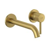 Kludi Bozz - Grifo empotrado de lavabo, instalación de 2 orificios, oro cepillado 38245N076