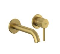 Kludi Bozz - Grifo empotrado de lavabo, instalación de 2 orificios, oro cepillado 38244N076