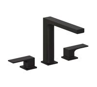 Kludi Decus - Grifo de lavabo con desagüe Push-Open, instalación de 3 orificios, negro mate 543933975