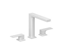 Kludi Decus - Mezclador de lavabo con caño Push-Open, instalación de 3 agujeros, blanco mate 543935375