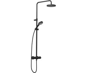 Kludi Dive conjunto de ducha a pared con termostato con rociador con efecto lluvia negro 6807939-00