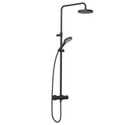 Kludi Dive conjunto de ducha a pared con termostato con rociador con efecto lluvia negro 690793900