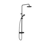 Kludi Dive - Set de ducha con termostato, diámetro 20 cm, 3 chorros, negro mate 6807939-00