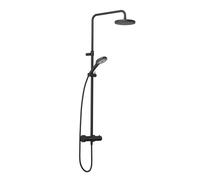 Kludi Dive - Set de ducha con termostato, diámetro 20 cm, 3 chorros, negro mate 6907939-00