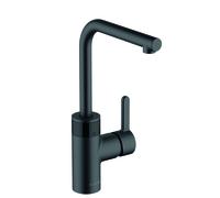 KLUDI E-GO Mezclador monomando electrónico de fregadero, palanca cerrada, con sensor, alimentación de red, 422206675, Color: negro mate intenso