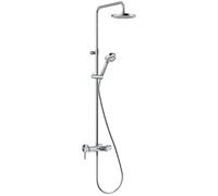 Mezclador monomando KLUDI LOGO Dual Shower System, ducha de techo regulable en altura y orientable, cromo, 6808305-00