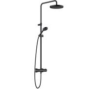 Kludi Logo Neo conjunto de ducha a pared con termostato con rociador con efecto lluvia negro 6808239-00