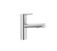 KLUDI -M3 Grifo de cocina extensible con ducha, giratorio 360°, grifo de cocina con 2 tipos de chorro, grifo mezclador de cocina con altura de caño de 17 cm, cromo