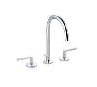 Kludi Nova Fonte - Grifo de lavabo con desagüe y caño giratorio, instalación de 3 orificios, cromo 201430515