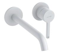 Kludi Nova Fonte - Grifo empotrado de lavabo, montaje de 2 orificios, blanco mate 202455315