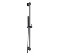 Kludi Nova Fonte - Juego de cabezal de ducha, soporte, barra 90 cm y manguera, negro mate 2084039-15