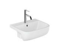 Kludi Resa - Lavabo 52x42,5 cm, con rebosadero, orificio para grifería, blanco brillo 57W0343