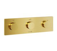 Kludi Tronic - Grifo termostático empotrado, para 2 aparatos, oro cepillado 38300N0-00