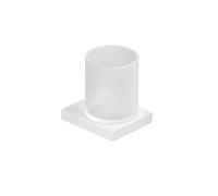Kludi Vela C - Soporte para cepillo y pasta de dientes, cristal/blanco mate 3197553