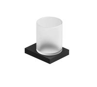Kludi Vela C - Soporte para cepillo y pasta de dientes, vidrio /negro mate 3197539