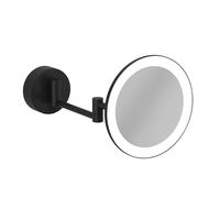 Kludi Vela R - Espejo de pared cosmético con iluminación LED, negro mate 5899539W