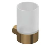 Kludi Vela R - Soporte para cepillo y pasta de dientes, cristal/bronce cepillado 58975N1