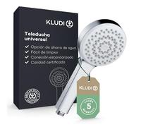 KLUDI-X1 Alcachofa de ducha universal de ahorro de agua opcional, alcachofa ducha con 1 tipo de chorro, ducha de mano fácil de limpiar, Ø 10,7 cm, cromo