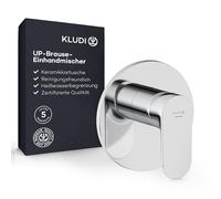 KLUDI - X1 Grifo de ducha empotrado con limitador de agua caliente, mezclador monomando con cartucho de cerámica de alta calidad para el baño, cromo, accesorios necesarios Kludi Slimbox (Art. 88022)