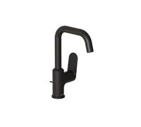 Kludi X1 - Grifo de lavabo con desagüe, con caño giratorio, negro mate 320273975