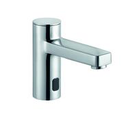KLUDI ZENTA SL E Grifería de lavabo electrónica, con eje mezclador y maneta de selección de temperatura, a pilas, 3810005WR, Color: cromado