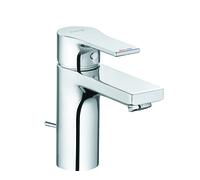 KLUDI ZENTA SL Mezclador monomando de lavabo, altura de caño 100 mm, 3,8 l/min, con juego de desagüe metálico, cromo, 482900565WR5