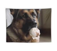 KLWQR Tapiz para colgar en la pared, diseño de perro que le gusta el helado, moderno, arte estético de pared para decoración de fiestas, hogar, dormitorio, sala de estar, dormitorio universitario, 30