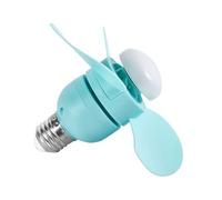 Klynovalu Luz de ventilador atornillable con base E27 y función, Green | Instalación con base de tornillo E27, aspas curvas con bisagras, iluminación combinada y flujo de aire
