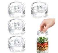 KMFYMPT 4 Piezas Pesos de Fermentación, Pesas de Vidrio Ø 7 cm para Fermentación, Peso de Fermentación 200 Gramos, Pesas Vidrio con Asa un Agarre Seguro, Adecuadas Fermentar Chucrut, Pepinos y Frutas