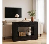 KMUNGDWG Mesa consola moderna para pasillo, 101 x 30 x 74 cm, roble negro con estantes, diseño minimalista para sala de estar, comedor, mucho espacio de almacenamiento para libros y decoración